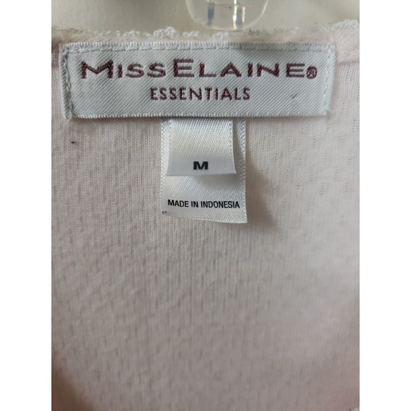 Miss Elaine Essentials womens M PINK Long Gown Long Sleeve - Picture 2 of 9